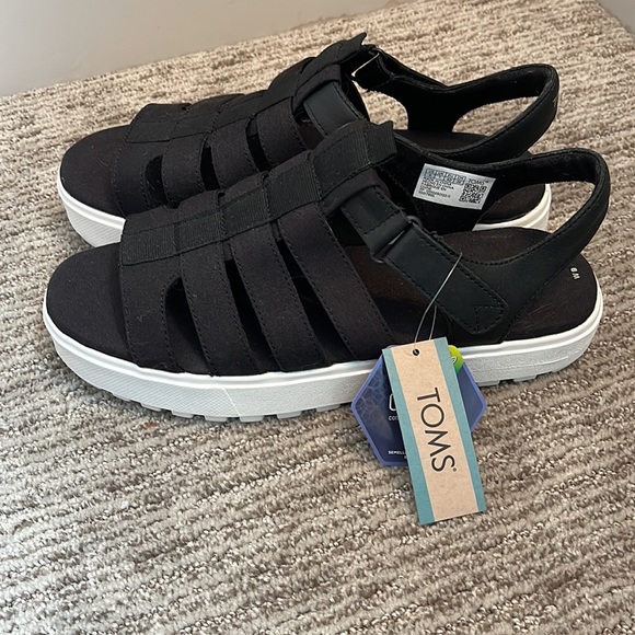 Toms | Fisherman Lug Sandal | Black | Size 9 - Picture 2 of 3